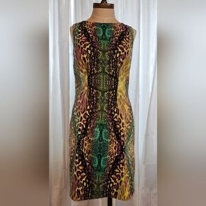 Kim Rogers Snake Print Multicolor Sheath Dress
